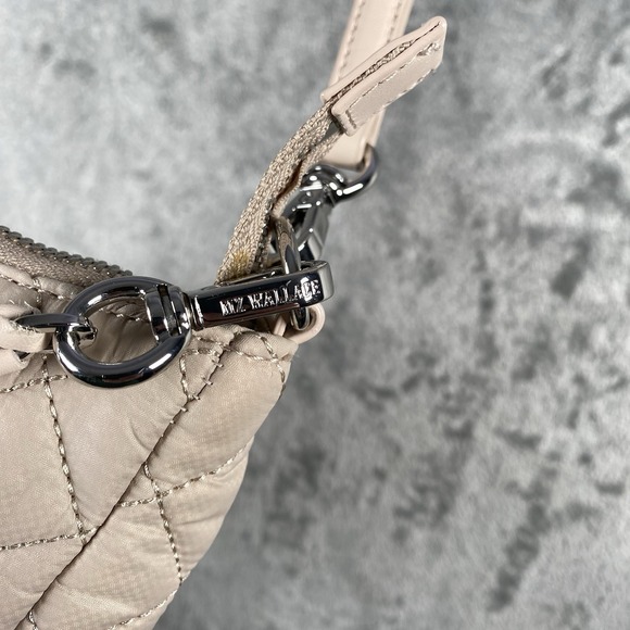 MZ WALLACE Crosby Go Quilted Crossbody Bag In Mushroom Silver Removable Straps - Picture 4 of 16